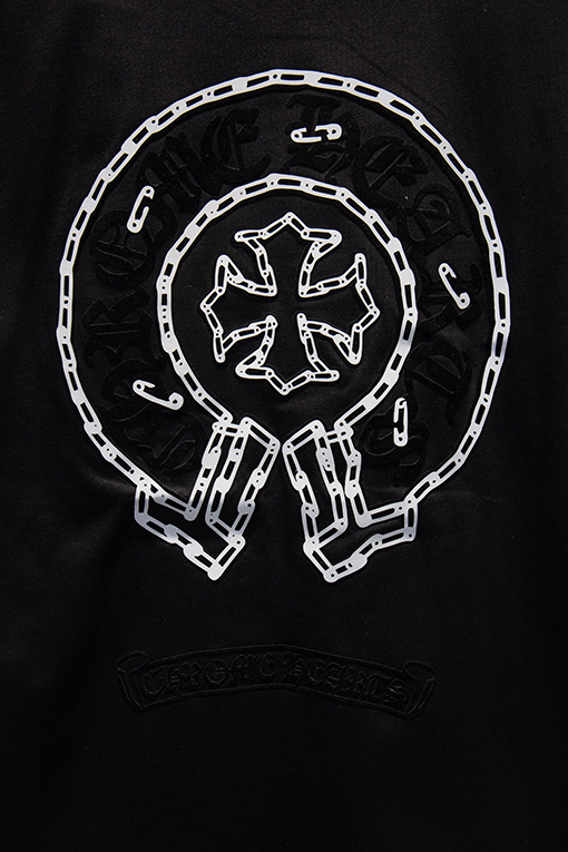 クロムハーツ 耐久性のある裏地カラーコーティングフロックシリコン半袖Tシャツ