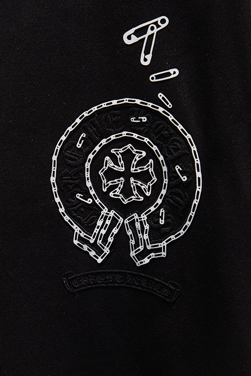 クロムハーツ 耐久性のある裏地カラーコーティングフロックシリコン半袖Tシャツ