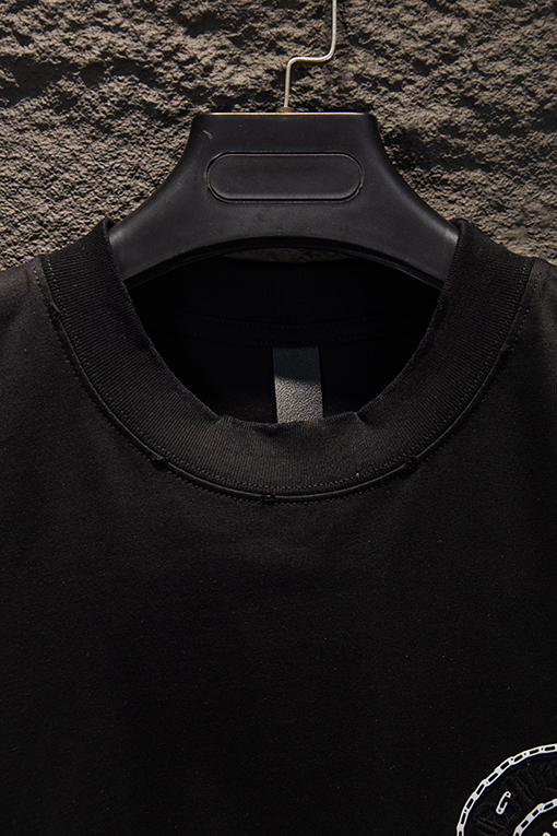 クロムハーツ 耐久性のある裏地カラーコーティングフロックシリコン半袖Tシャツ