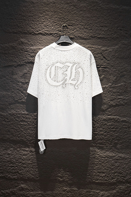 クロムハーツコピー クラシックなラインストーンの半袖Tシャツ