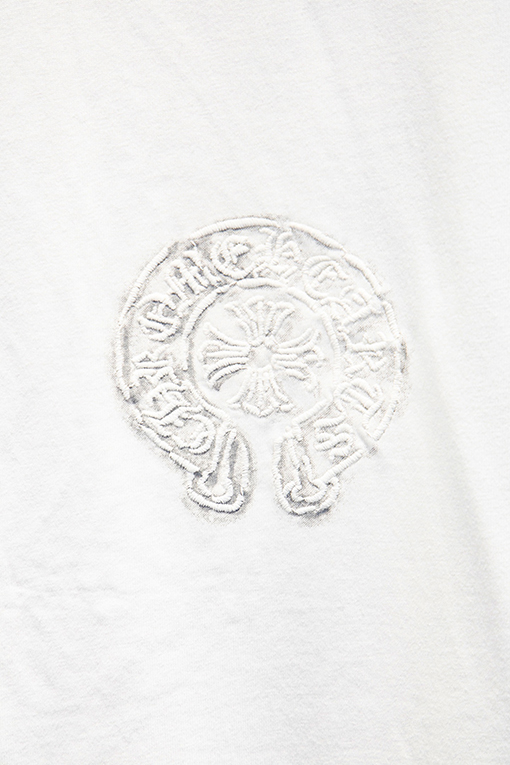 クロムハーツ 新作 ウォッシュプリント ホロウ刺繍 半袖Tシャツ