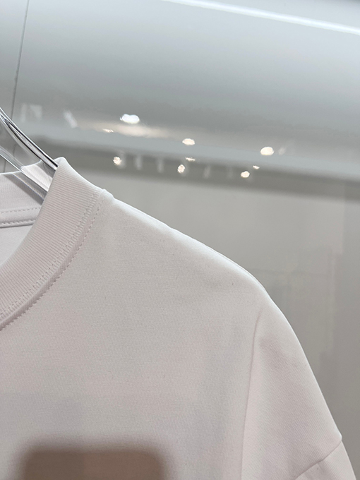 ディオール バラと文字のロゴが刺繍されたクラシックなカラーブロックのクルーネック半袖Tシャツ