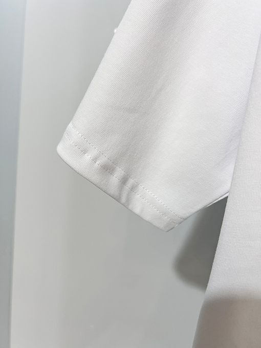 ディオール バラと文字のロゴが刺繍されたクラシックなカラーブロックのクルーネック半袖Tシャツ