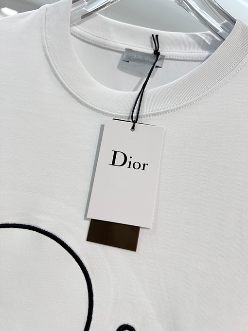 ディオールコピー クラシックCDシグネチャー刺繍ロゴクルーネック半袖Tシャツ