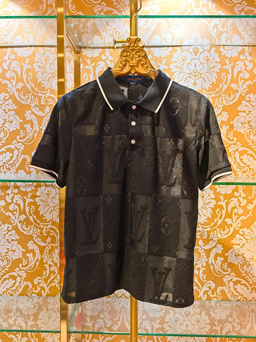 ルイヴィトンスーパーコピー 新モデル柄ジャカードニット半袖ポロシャツ