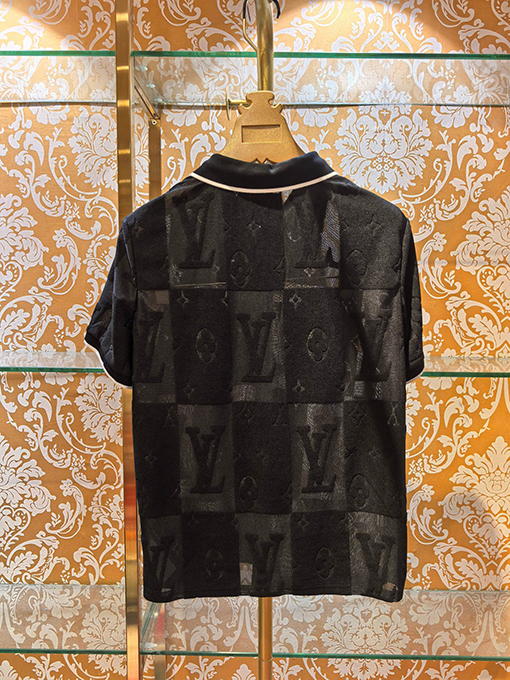 ルイヴィトンスーパーコピー 新モデル柄ジャカードニット半袖ポロシャツ