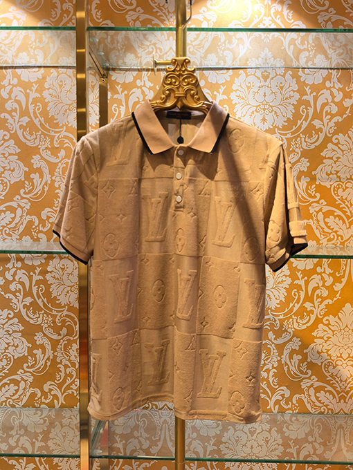 ルイヴィトンスーパーコピー 新モデル柄ジャカードニット半袖ポロシャツ