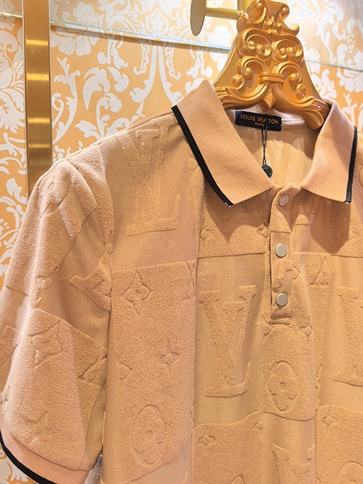 ルイヴィトンスーパーコピー 新モデル柄ジャカードニット半袖ポロシャツ