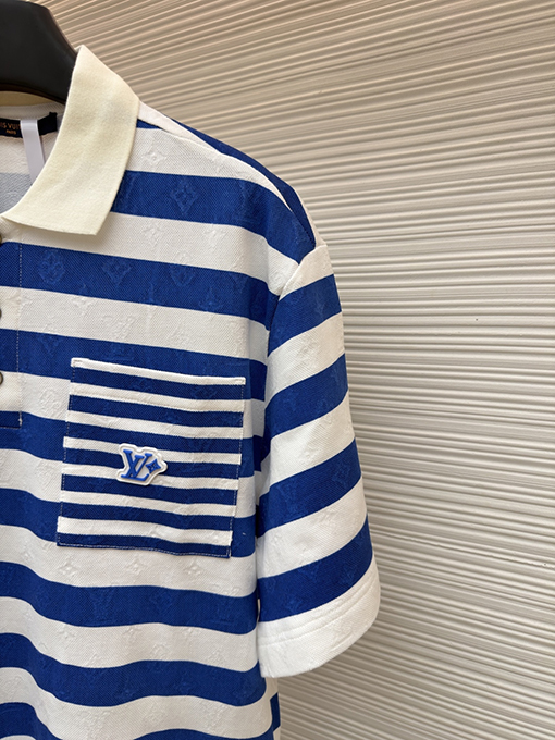 ルイヴィトンコピー ストライプポロシャツ 半袖ポロシャツ