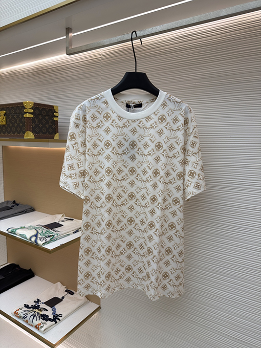 ルイヴィトン オールオーバーロゴクルーネック半袖Tシャツ