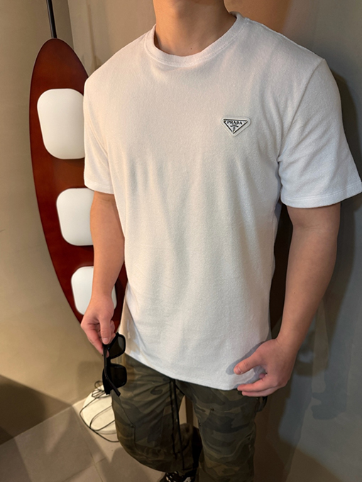 プラダコピー トライアングルロゴテリークロス半袖Tシャツ