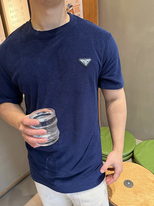 プラダコピー トライアングルロゴテリークロス半袖Tシャツ