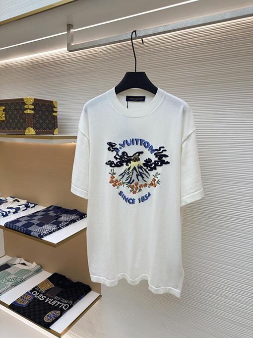 ルイヴィトン Nigo コラボレーション ボルケーノ刺繍ニット半袖Tシャツ