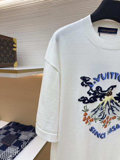 ルイヴィトン Nigo コラボレーション ボルケーノ刺繍ニット半袖Tシャツ
