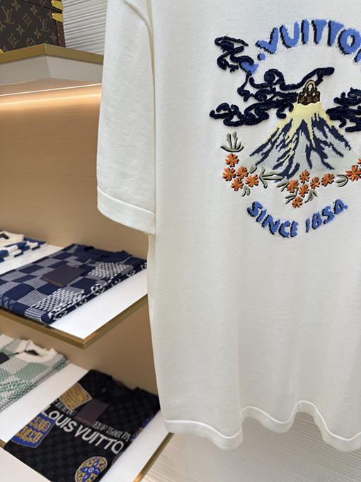 ルイヴィトン Nigo コラボレーション ボルケーノ刺繍ニット半袖Tシャツ