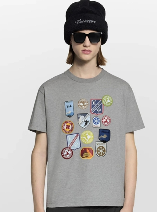 ルイヴィトンスーパーコピー SKI スキースタイルのラウンドネック半袖Tシャツ