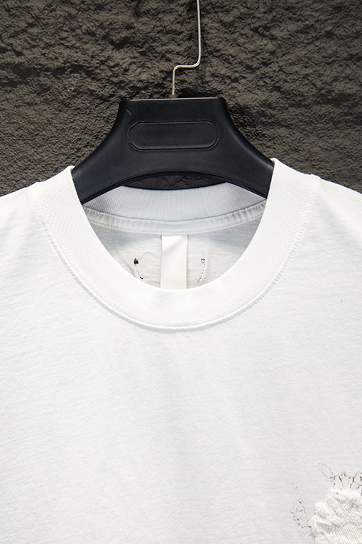 クロムハーツコピー ウォッシュプリントアップリケ刺繍半袖Tシャツ