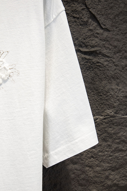 クロムハーツコピー ウォッシュプリントアップリケ刺繍半袖Tシャツ