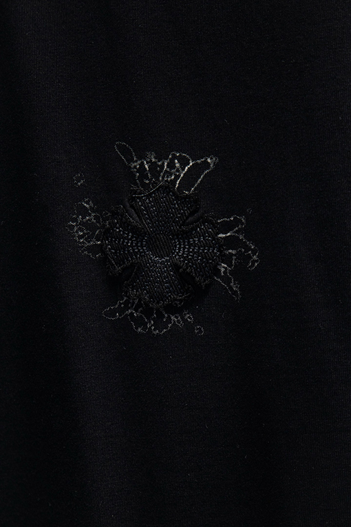 クロムハーツコピー ウォッシュプリントアップリケ刺繍半袖Tシャツ