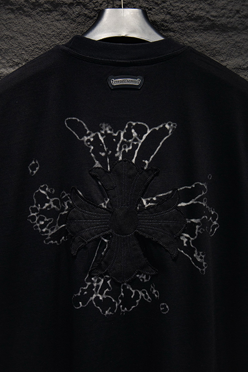 クロムハーツコピー ウォッシュプリントアップリケ刺繍半袖Tシャツ