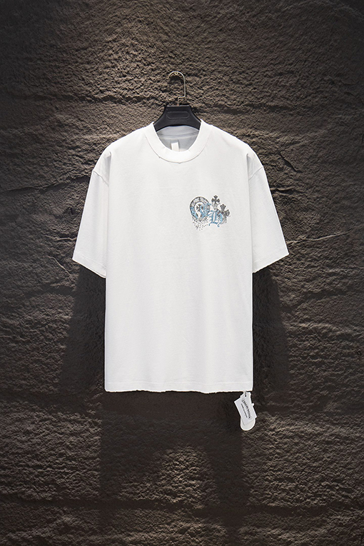 クロムハーツ 新作ラインストーンダメージ半袖Tシャツ