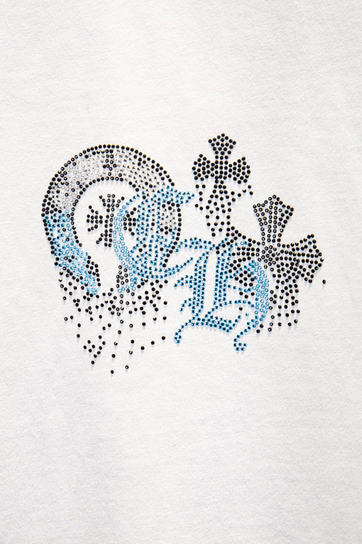 クロムハーツ 新作ラインストーンダメージ半袖Tシャツ