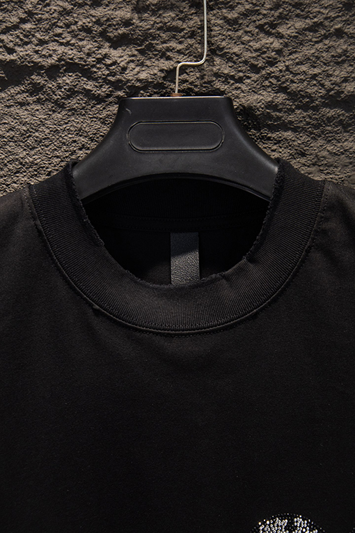 クロムハーツ 新作ラインストーンダメージ半袖Tシャツ
