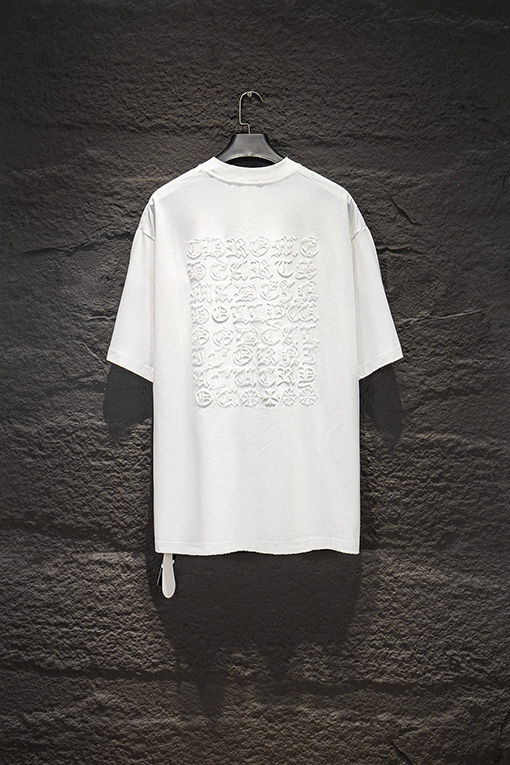 クロムハーツスーパーコピー 新モデルウォッシュホロウ刺繍半袖Tシャツ