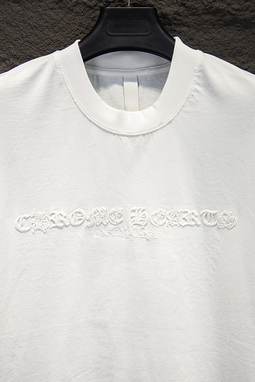 クロムハーツスーパーコピー 新モデルウォッシュホロウ刺繍半袖Tシャツ