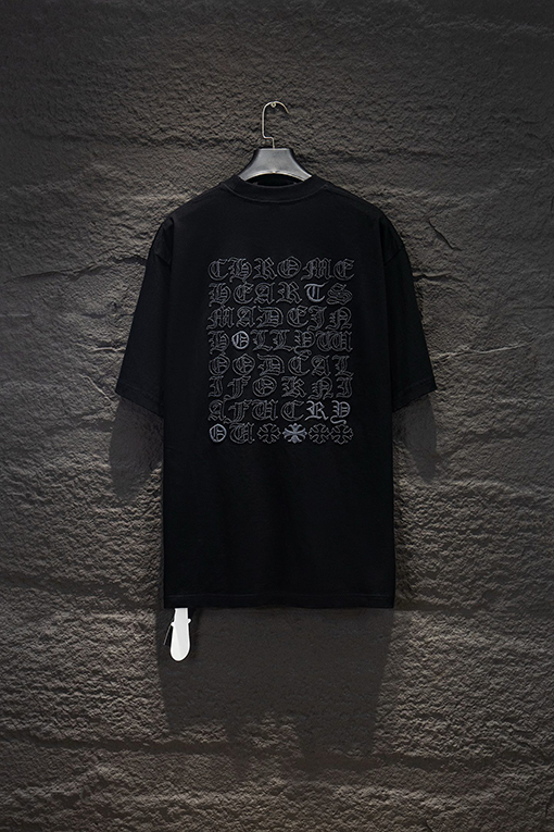 クロムハーツスーパーコピー 新モデルウォッシュホロウ刺繍半袖Tシャツ