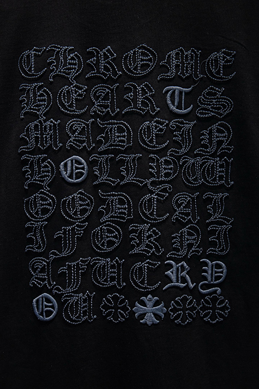 クロムハーツスーパーコピー 新モデルウォッシュホロウ刺繍半袖Tシャツ