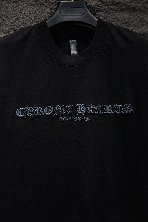 クロムハーツスーパーコピー 新モデルウォッシュホロウ刺繍半袖Tシャツ