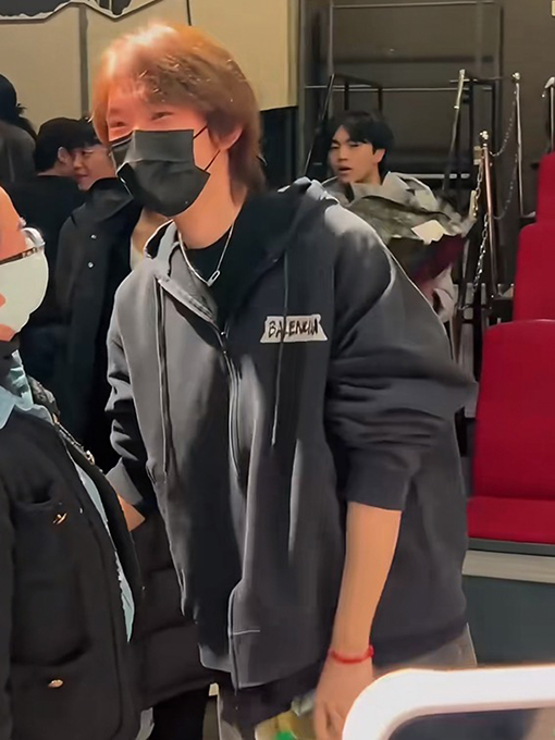 バレンシアガ Balenciaga ホワイトテーププリントのフード付きジップアップスウェットシャツジャケット