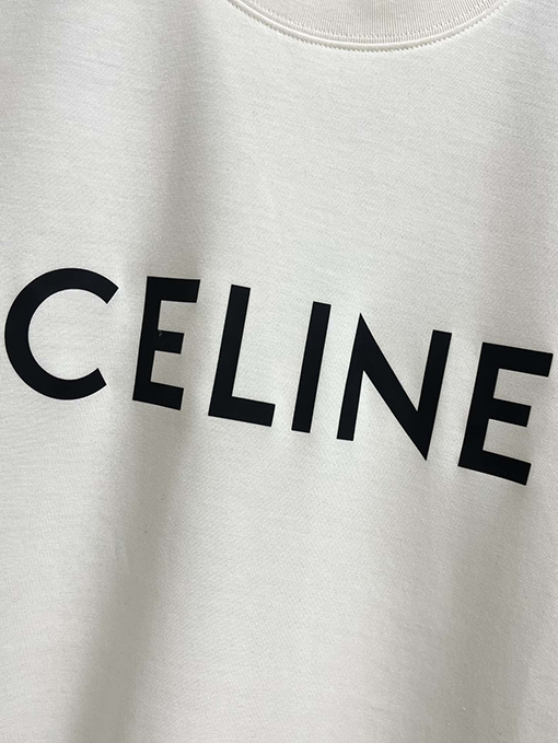 セリーヌ CELINE クラシックなブランドロゴプリントクルーネック長袖シャツ