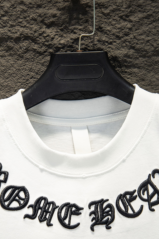 クロムハーツコピー クラシックなダメージの刺繍り半袖Tシャツ