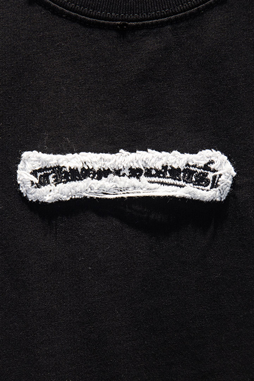 クロムハーツ ファッショナブルなダメージのウォッシュアップリケ刺繍り半袖Tシャツ