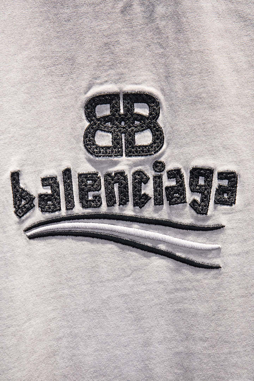 バレンシアガ Balenciaga クラシックなリバースカラースタンプダメージホロー刺繍半袖Tシャツ