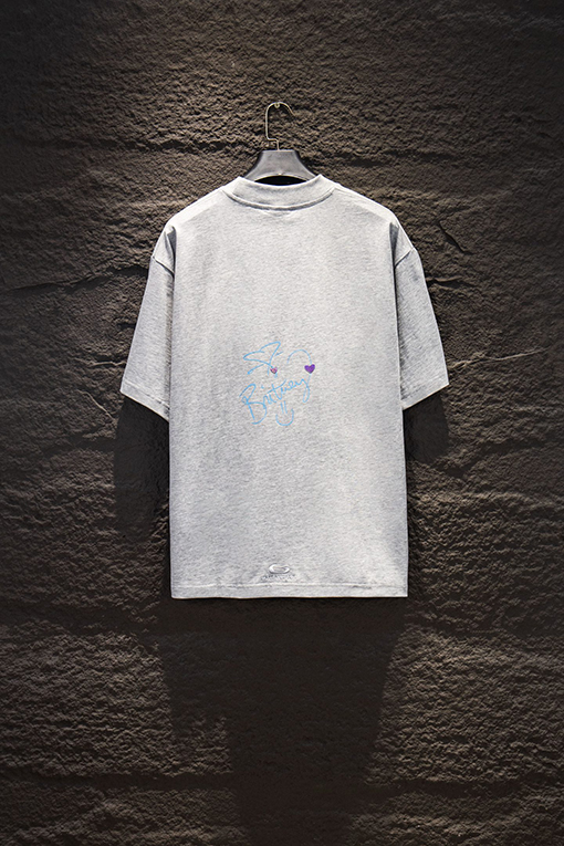 バレンシアガコピー Balenciaga 新作ホワイトインクダイレクトプリント半袖Tシャツ