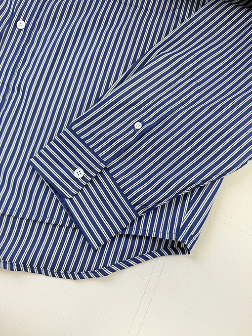 バレンシアガコピー Balenciaga アームバンド付きストライプ長袖シャツ