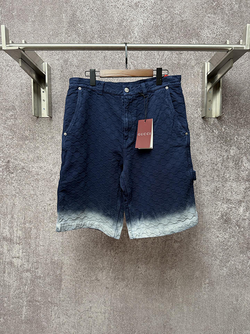 グッチ ブランドのダブルGロゴが入ったジャカード織りのストレートレッグ フルレングス ショーツ