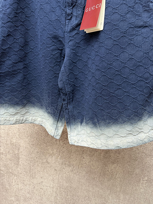 グッチ ブランドのダブルGロゴが入ったジャカード織りのストレートレッグ フルレングス ショーツ