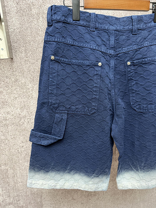 グッチ ブランドのダブルGロゴが入ったジャカード織りのストレートレッグ フルレングス ショーツ