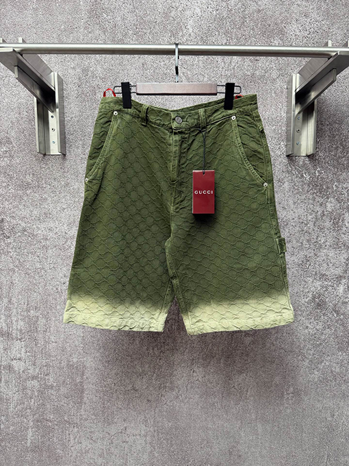 グッチ ブランドのダブルGロゴが入ったジャカード織りのストレートレッグ フルレングス ショーツ