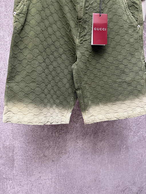 グッチ ブランドのダブルGロゴが入ったジャカード織りのストレートレッグ フルレングス ショーツ