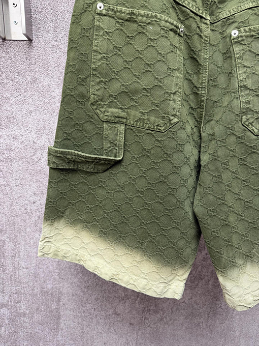 グッチ ブランドのダブルGロゴが入ったジャカード織りのストレートレッグ フルレングス ショーツ