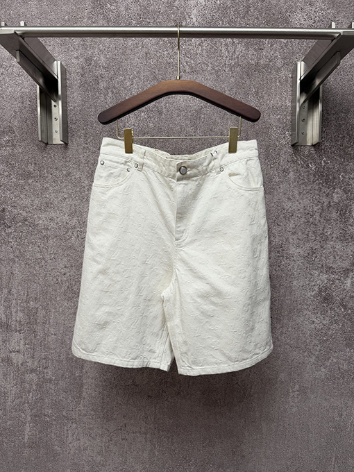 ルイヴィトン 新しいホワイトジャカードデニムショートパンツ