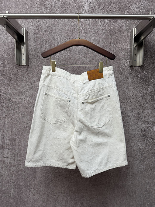 ルイヴィトン 新しいホワイトジャカードデニムショートパンツ