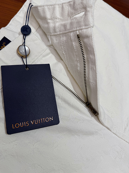 ルイヴィトン 新しいホワイトジャカードデニムショートパンツ