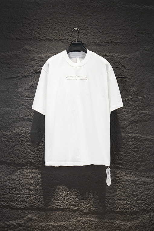 クロムハーツ ヘビーデューティーなダメージ中空の刺繍ハードウェア半袖Tシャツ