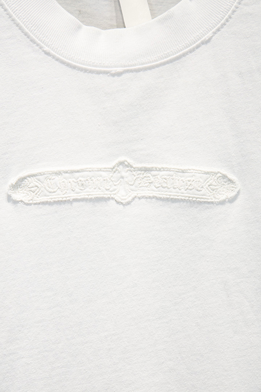 クロムハーツ ヘビーデューティーなダメージ中空の刺繍ハードウェア半袖Tシャツ